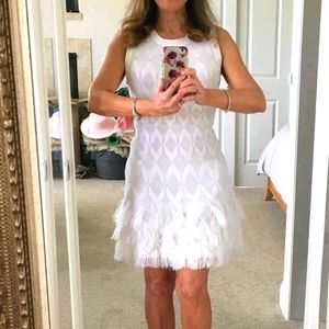 Alaïa Pure White Knit and Raffia Dress Sz 38/US2